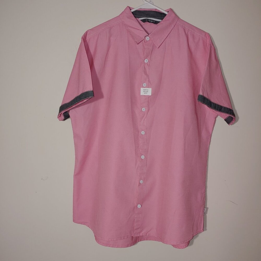 Depart West Oxford Shirt Short Sleeve in Pink Size XL